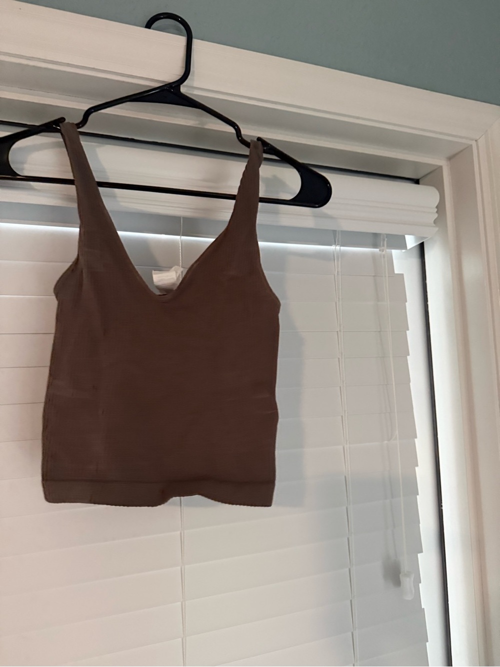 Nikibiki Chocolate Brown Ribbed V-Neck Tank